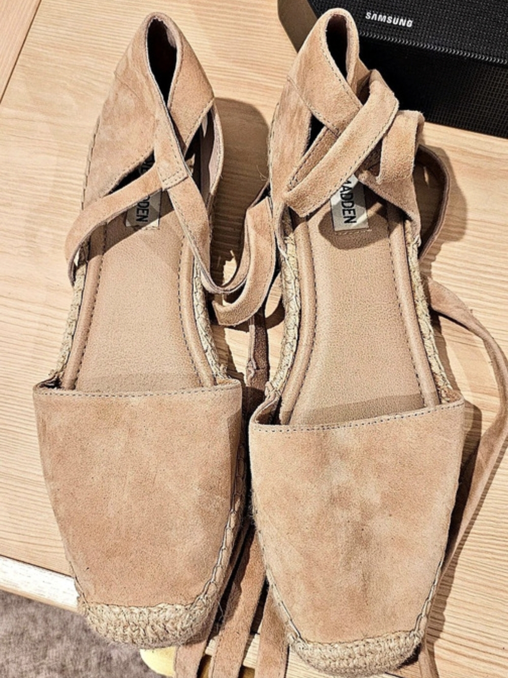 Steve Madden Moment Brown Espadrille Ankle Tie Shoes